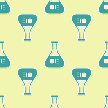 Green Test tube and flask chemical laboratory test icon isolated ...