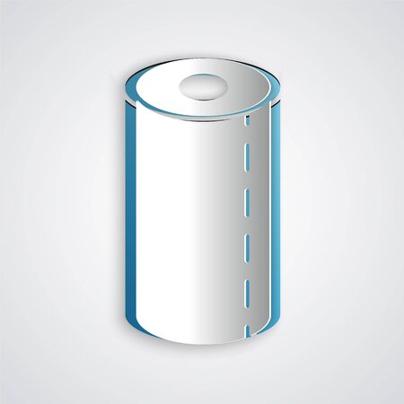 Paper cut Paper towel roll icon isolated on grey background. Paper art style. Vector Illustrationのイラスト素材