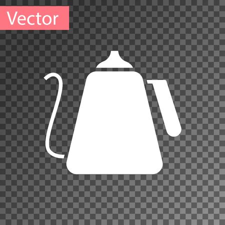 White Kettle with handle icon isolated on transparent background. Teapot icon. Vector Illustrationのイラスト素材