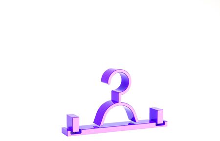 Purple Hanger wardrobe icon isolated on white background. Cloakroom icon. Clothes service symbol. Laundry hanger sign. Minimalism concept. 3d illustration 3D renderの写真素材