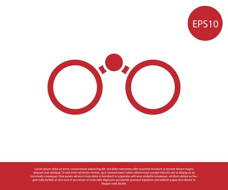 Red Binoculars icon isolated on white background. Find software sign. Spy equipment symbol. Vector Illustrationのイラスト素材