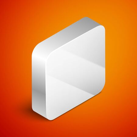 Isometric Shaving razor icon isolated on orange background. Silver square button. Vector Illustrationのイラスト素材