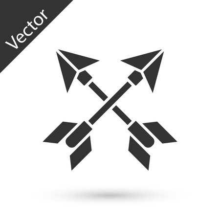 Grey Crossed arrows icon isolated on white background. Vector Illustrationのイラスト素材