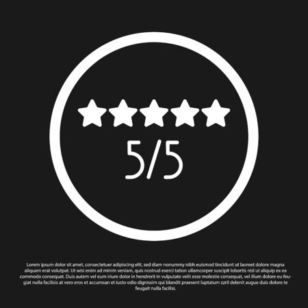 Black Consumer or customer product rating icon isolated on black background. Vector Illustrationのイラスト素材