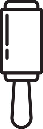 Black line Adhesive roller for cleaning clothes icon isolated on white background. Getting rid of debris, dust, hair, fluff, pet wool. Vector Illustrationのイラスト素材