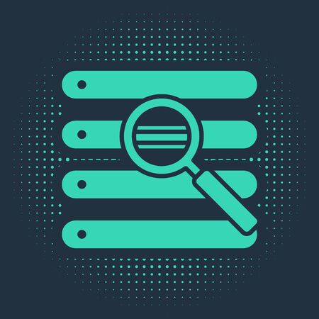 Green Search in a browser window icon isolated on blue background. Abstract circle random dots. Vector Illustrationのイラスト素材