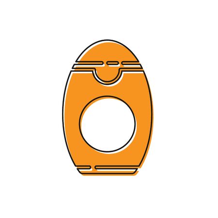 Orange Bottle of shampoo icon isolated on white background.  Vector Illustrationのイラスト素材