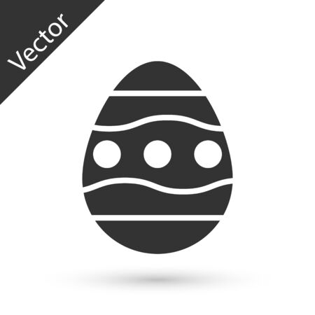 Grey Easter egg icon isolated on white background. Happy Easter.  Vector Illustrationのイラスト素材