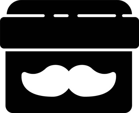 Black Cream or lotion cosmetic jar icon isolated on white background. Body care products for men. Vector Illustrationのイラスト素材