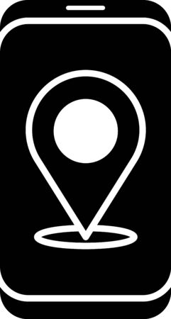 Black Infographic of city map navigation icon isolated on white background. Mobile App Interface concept design. Geolacation concept. Vector Illustrationのイラスト素材