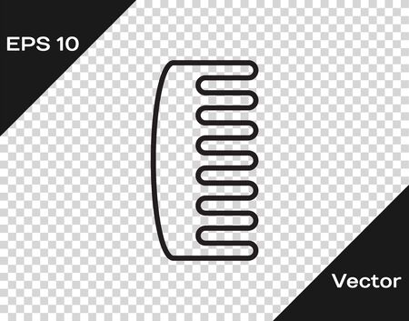 Black line Hairbrush icon isolated on transparent background. Comb hair sign. Barber symbol. Vector Illustrationのイラスト素材