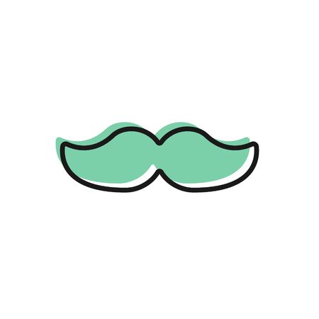 Black line Mustache icon isolated on white background. Barbershop symbol. Facial hair style. Vector Illustrationのイラスト素材