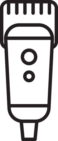 Black line Electrical hair clipper or shaver icon isolated on white background. Barbershop symbol. Vector Illustrationのイラスト素材