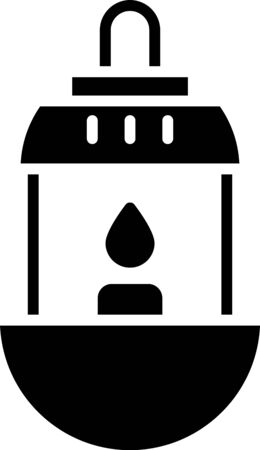 Black Ramadan Kareem lantern icon isolated on white background. Vector Illustrationのイラスト素材