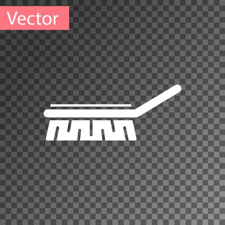 White Brush for cleaning icon isolated on transparent background. Cleaning service concept. Vector Illustrationのイラスト素材