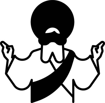 Black Jesus Christ icon isolated on white background. Vectorのイラスト素材