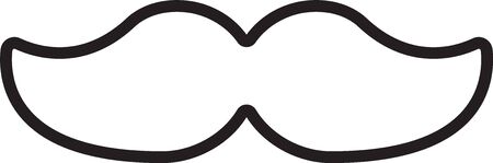 Black line Mustache icon isolated on white background. Barbershop symbol. Facial hair style. Vectorのイラスト素材