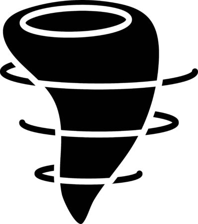 Black Tornado icon isolated on white background. Vectorのイラスト素材