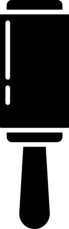 Black Adhesive roller for cleaning clothes icon isolated on white background. Getting rid of debris, dust, hair, fluff, pet wool. Vectorのイラスト素材