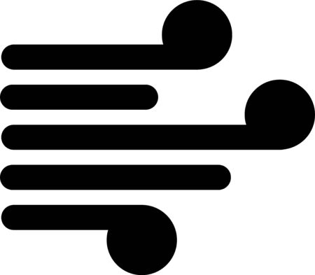 Black Wind icon isolated on white background. Windy weather. Vector Illustration.のイラスト素材