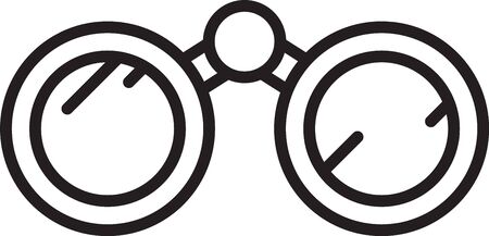 Black line Binoculars icon isolated on white background. Find software sign. Spy equipment symbol. Vector Illustration.のイラスト素材
