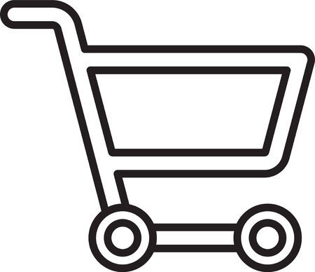 Black line Shopping cart icon isolated on white background. Online buying concept. Delivery service sign. Supermarket basket symbol. Vector Illustrationのイラスト素材