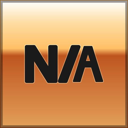 Black Not applicable icon isolated on gold background. Vector Illustrationのイラスト素材