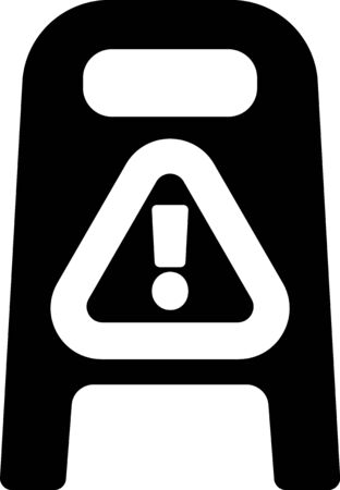 Black Wet floor and cleaning in progress icon isolated on white background. Cleaning service concept. Vector Illustrationのイラスト素材