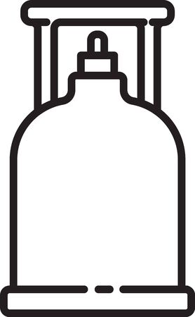 Black line Camping gas stove icon isolated on white background. Portable gas burner. Hiking, camping equipment. Vector Illustrationのイラスト素材