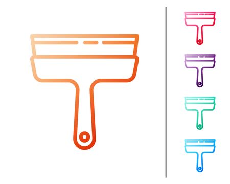 Red line Cleaning service with of rubber cleaner for windows icon isolated on white background. Squeegee, scraper, wiper. Set color icons. Vector Illustration.のイラスト素材