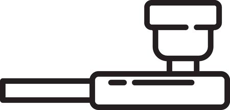 Black line Smoking pipe with smoke icon isolated on white background. Tobacco pipe. Vector Illustration.のイラスト素材