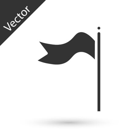 Grey Meteorology windsock wind vane icon isolated on white background. Windsock indicate the direction and strength of the wind. Vector Illustrationのイラスト素材