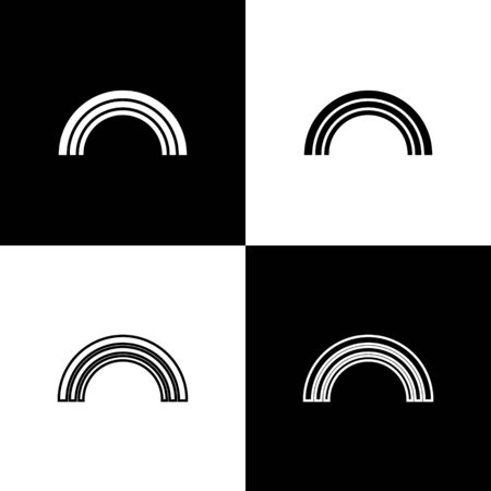 Set Rainbow icon isolated on black and white background. Vector Illustration.のイラスト素材