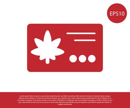 Red Calendar and marijuana or cannabis leaf icon isolated on white background. National weed day. Hemp symbol. Vector Illustration.のイラスト素材