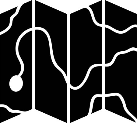 Black Location of the forest on a map icon isolated on white background. Vector Illustrationのイラスト素材