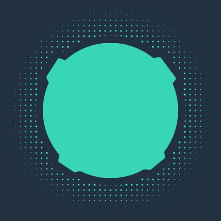 Green Moon icon isolated on blue background. Abstract circle random dots. Vector Illustration.のイラスト素材