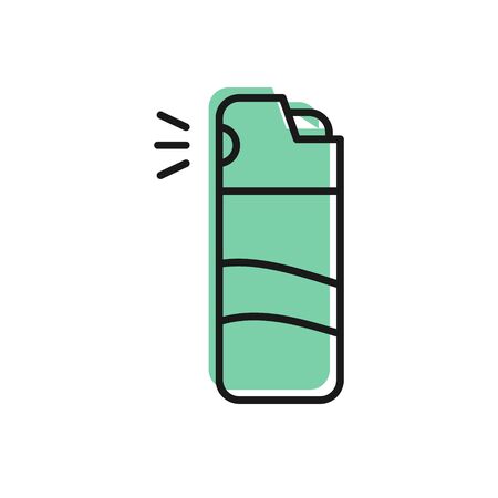 Black line Pepper spray icon isolated on white background. OC gas. Capsicum self defense aerosol. Vector.のイラスト素材