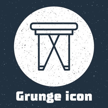 Grunge line Camping portable folding chair icon isolated on grey background. Rest and relax equipment. Fishing seat. Monochrome vintage drawing. Vector.のイラスト素材