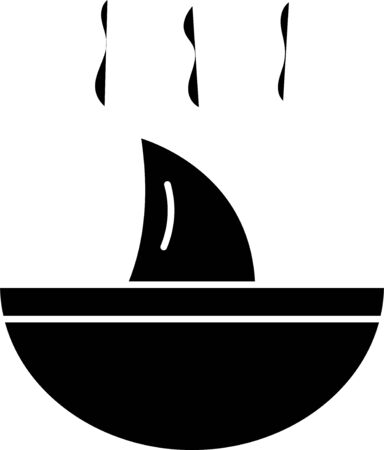Black Shark fin soup icon isolated on white background. Vector.のイラスト素材