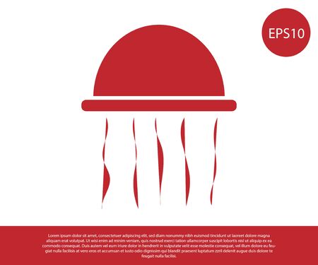 Red Jellyfish icon isolated on white background. Vector.のイラスト素材