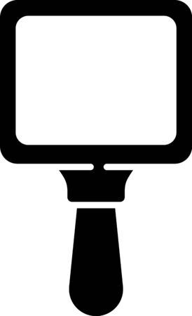 Black Hand mirror icon isolated on white background. Vector Illustration.のイラスト素材