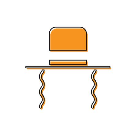 Orange Orthodox jewish hat with sidelocks icon isolated on white background. Jewish men in the traditional clothing. Judaism symbols. Vector Illustrationのイラスト素材