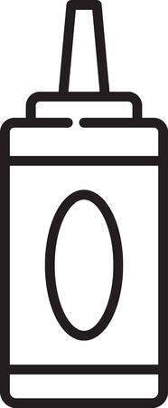 Black line Bottle of shampoo icon isolated on white background. Vector Illustrationのイラスト素材