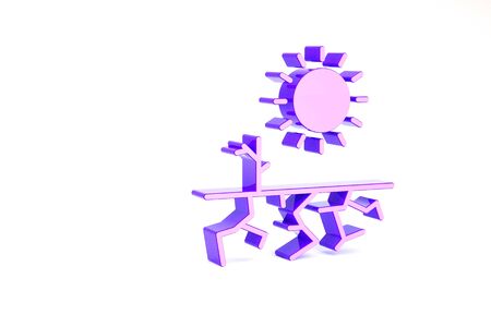 Purple Drought icon isolated on white background. Minimalism concept. 3d illustration 3D renderの写真素材