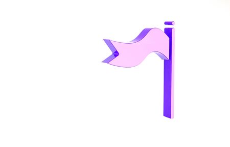 Purple Meteorology windsock wind vane icon isolated on white background. Windsock indicate the direction and strength of the wind. Minimalism concept. 3d illustration 3D renderの写真素材