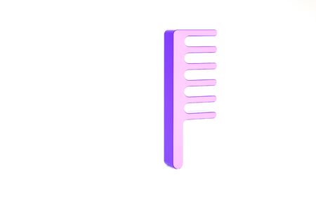 Purple Hairbrush icon isolated on white background. Comb hair sign. Barber symbol. Minimalism concept. 3d illustration 3D renderの写真素材