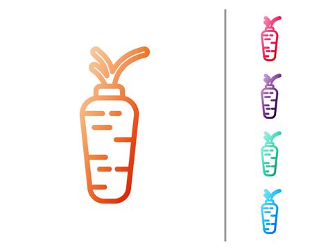 Red line Carrot icon isolated on white background. Set color icons. Vectorのイラスト素材