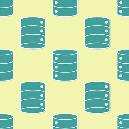 Green Server, Data, Web Hosting icon isolated seamless pattern on yellow background. Vector Illustration.のイラスト素材
