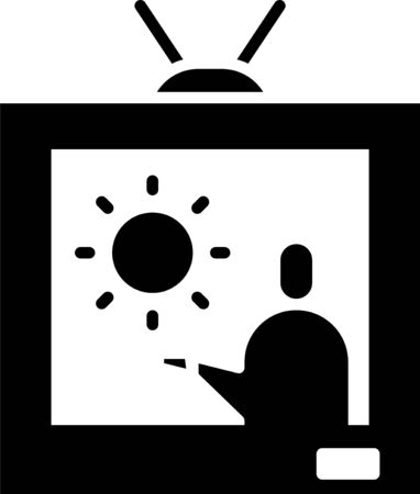 Black Weather forecast icon isolated on white background.  Vector Illustration.のイラスト素材
