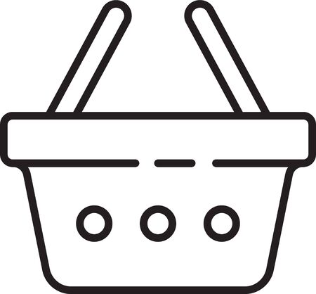 Black line Shopping basket icon isolated on white background. Online buying concept. Delivery service sign. Shopping cart symbol. Vector Illustration.のイラスト素材